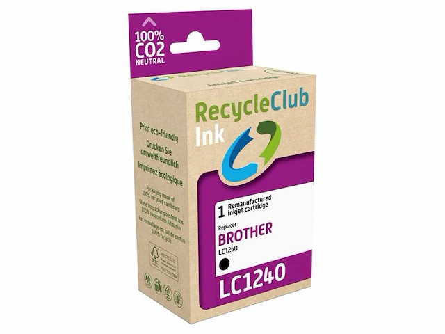Ca. 12x inktcartridges voor brother lc-1240 16ml, recycleclub, zwart - afbeelding 1 van  2