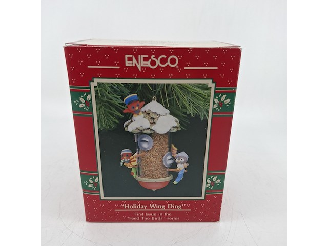 Ca. 12x kerstboom hanger, enesco, holiday wing ding - feed the bird - afbeelding 1 van  4