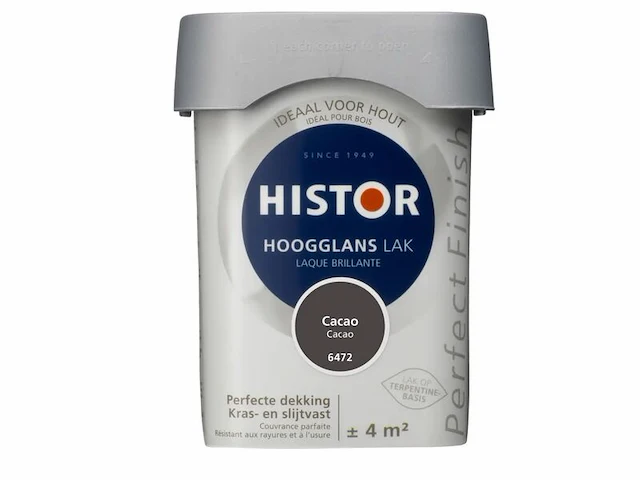 Ca. 12x lak hoogglans, histor, perfect finish, cacao, 250 ml - afbeelding 2 van  2