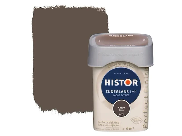 Ca. 12x lak zijdeglans, histor, perfect finish, cacao, 250 ml - afbeelding 1 van  2