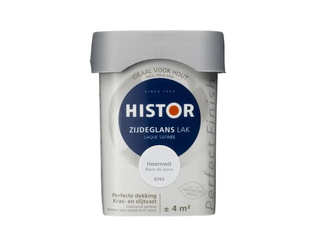 Ca. 12x lak zijdeglans histor, perfect finish, hoornwit, 250 ml - afbeelding 2 van  2