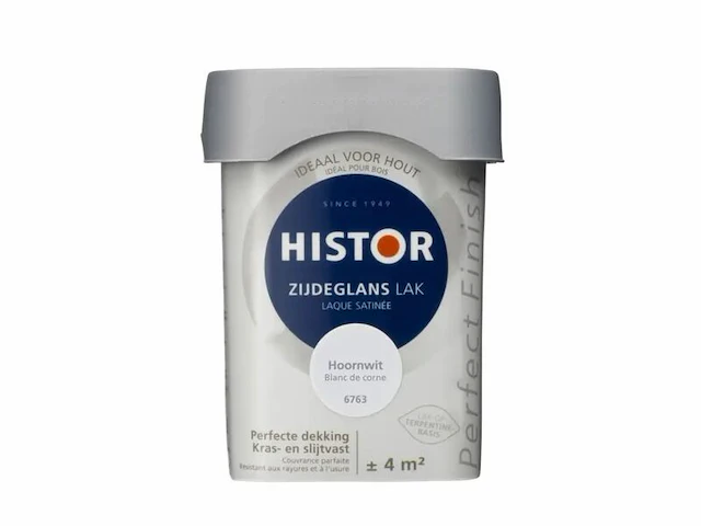 Ca. 12x lak zijdeglans, histor, perfect finish, hoornwit, 250 ml - afbeelding 2 van  2