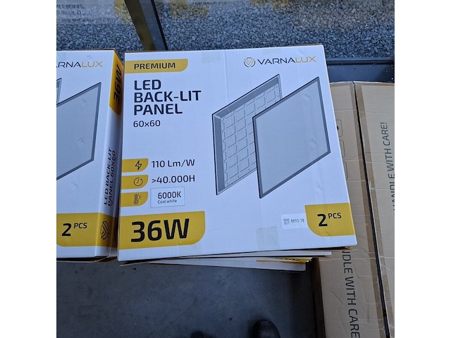 Ca. 12x led paneel 60x60 back-lit premium 36w 6000k, varnalux - afbeelding 2 van  3