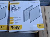 Ca. 12x led paneel 60x60 back-lit premium 36w 6000k, varnalux - afbeelding 2 van  3
