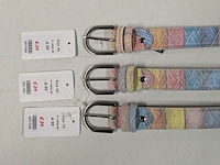Ca. 12x leren dames riemen – italiaans design sluis leder, pastel kleuren, 75, 85, 95 cm