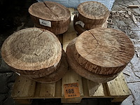 Ca. 12x pallet rosewood schijven, diverse afmetingen - afbeelding 1 van  4