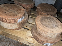 Ca. 12x pallet rosewood schijven, diverse maten - afbeelding 2 van  3