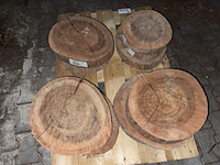 Ca. 12x pallet rosewood schijven, diverse maten - afbeelding 3 van  3