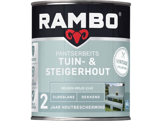 Ca. 12x pantserbeits tuin & steigerhout rambo, wilgengrijs (1143), 750 ml - afbeelding 2 van  2