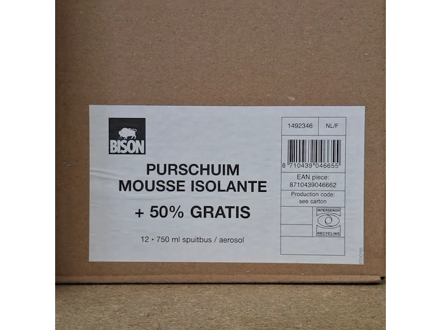 Ca. 12x purschuim, bison, 750 ml - afbeelding 3 van  3