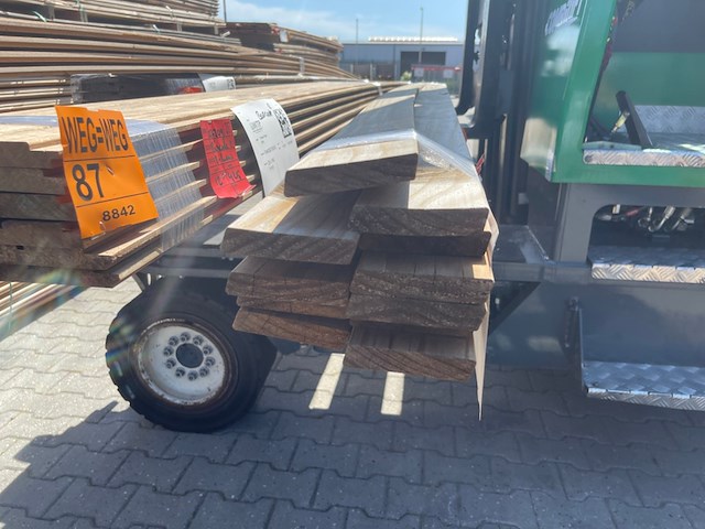 Ca. 12x thermo radiata pina planken geschaafd, 18x90mm, lengte 480cm - afbeelding 3 van  3