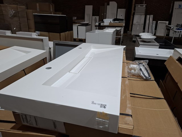 Ca. 12x wastafel sienna 1200, glans wit - afbeelding 3 van  7