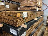 Ca. 130x channelsiding bruin geïmpregneerd, 18x140mm, lengte 420cm - afbeelding 4 van  4