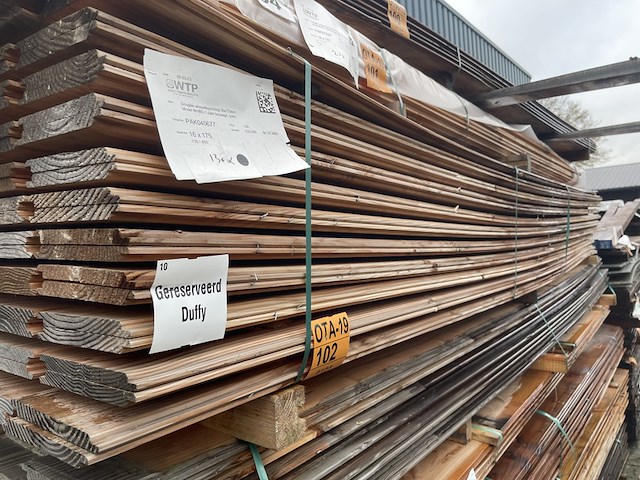 Ca. 130x douglas wisselsponning, 16x190mm, lengte 400cm - afbeelding 2 van  3