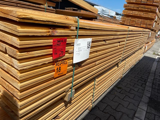 Ca. 130x douglas zweeds rabat, 21x190mm, lengte 400cm - afbeelding 2 van  3