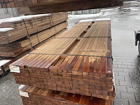 Ca. 130x guyana teak latten geschaafd, 27x40mm, lengte 275cm - afbeelding 1 van  3
