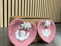 Ca. 130x stenen hartschoteltje, roze - afbeelding 3 van  5