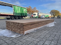 Ca. 131x guyana teak latten geschaafd gevingerlast, 27x45mm, lengte 400cm - afbeelding 3 van  3