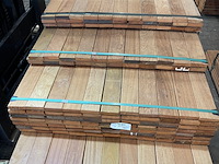 Ca. 132x angelim pedra planken geschaafd, 21x90mm, lengte 33/125cm, 22/155cm, 77/185cm - afbeelding 1 van  3