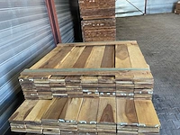 Ca. 132x guyana ipé planken geschaafd country grade, 18x140mm, lengte 78/100cm, 54/150cm