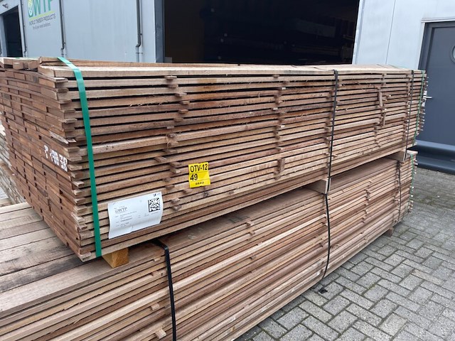 Ca. 132x guyana teak beschoeiingsplanken, 20x150mm, lengte 300cm - afbeelding 4 van  4