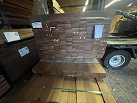 Ca. 132x guyana teak planken geschaafd, 21x90mm, lengte 335cm - afbeelding 3 van  4