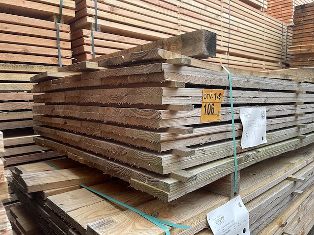 Ca. 133x douglas planken fijnbezaagd, 22x200mm, lengte 300cm - afbeelding 4 van  4