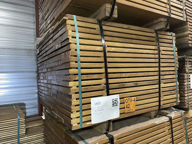 Ca. 133x guyana ipé planken geschaafd, 25x145mm, lengte 100cm - afbeelding 4 van  4