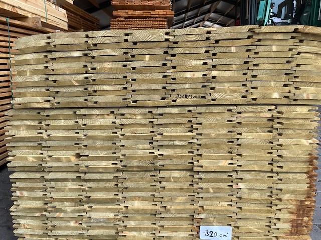 Ca. 133x vuren channelsiding geïmpregneerd, 18x145mm, lengte 300cm - afbeelding 3 van  4