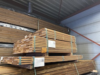 Ca. 134x guyana teak planken geschaafd, 21x120mm, lengte 54/125cm, 80/155cm - afbeelding 4 van  4