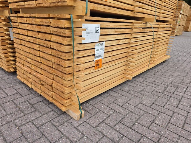 Ca. 135x douglas planken fijnbezaagd, 22x200mm, lengte 300cm - afbeelding 4 van  4