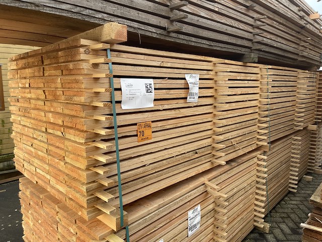 Ca. 135x douglas planken fijnbezaagd, 22x200mm, lengte 400cm - afbeelding 4 van  4