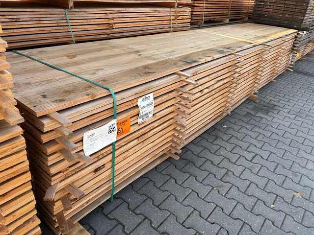 Ca. 135x douglas planken fijnbezaagd, 22x200mm, lengte 500cm - afbeelding 4 van  4