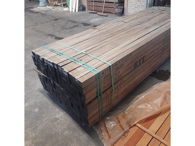 Ca. 135x hardhouten paal, 7 x 7 x 350 cm - afbeelding 3 van  6