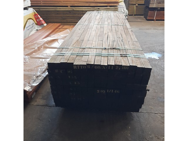 Ca. 135x hardhouten paal, 7 x 7 x 350 cm - afbeelding 5 van  6