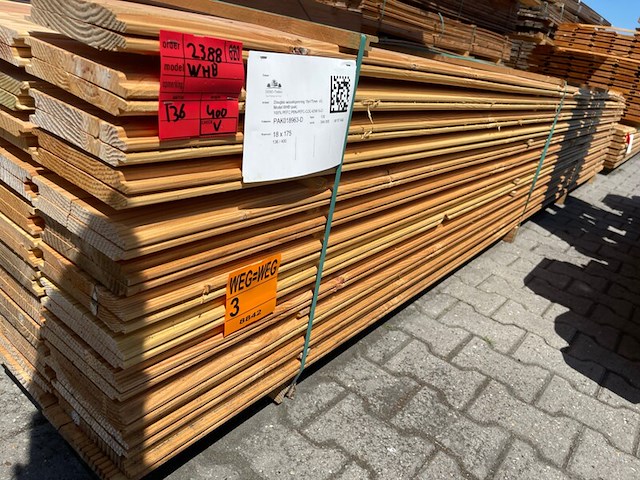 Ca. 136x douglas wisselsponning, 18x190mm, lengte 400cm - afbeelding 2 van  3