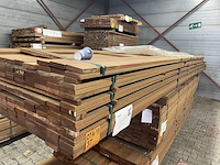 Ca. 137x guyana teak planken geschaafd, 21x90mm, lengte 15/455cm, 35/485cm, 13/515cm, 17/545cm, 57/575cm - afbeelding 4 van  4