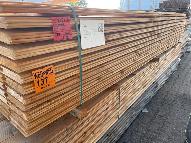 Ca. 138x douglas wisselsponning, 18x190mm, lengte 400cm - afbeelding 2 van  3