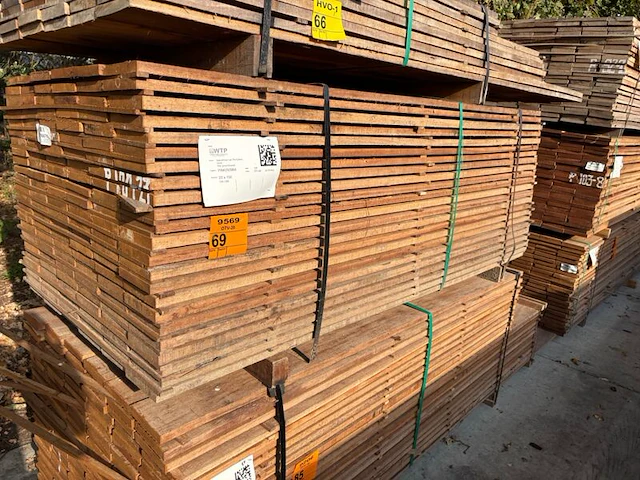 Ca. 138x guyana teak beschoeiingsplanken, 20x150mm, lengte 200cm - afbeelding 4 van  4