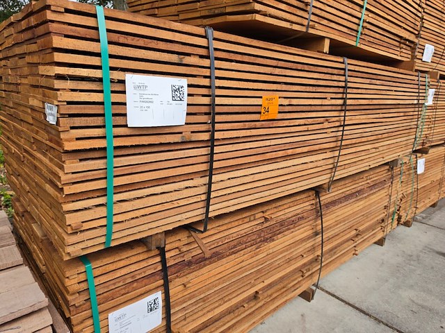 Ca. 138x guyana teak beschoeiingsplanken, 20x150mm, lengte 300cm - afbeelding 4 van  4