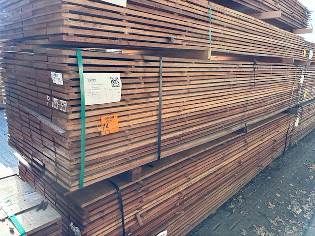 Ca. 138x guyana teak beschoeiingsplanken, 20x150mm, lengte 400cm - afbeelding 4 van  4