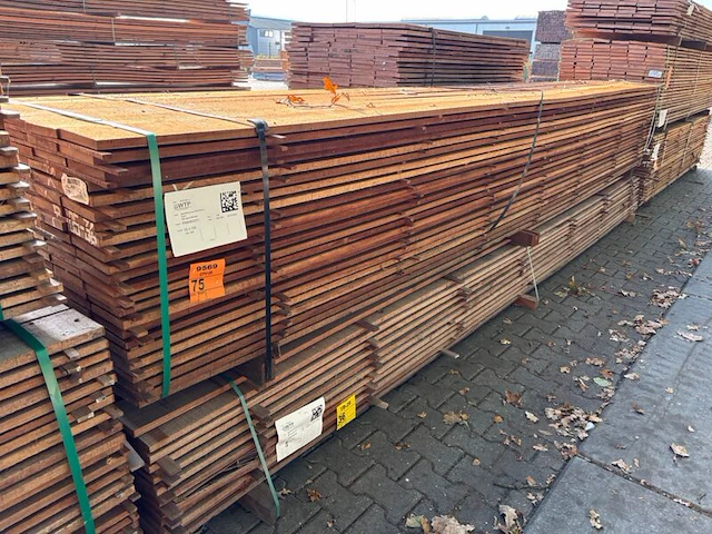 Ca. 138x guyana teak beschoeiingsplanken, 20x150mm, lengte 500cm - afbeelding 4 van  4