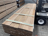 Ca. 138x guyana teak planken geschaafd , 16x140mm, lengte 450cm - afbeelding 1 van  3