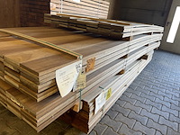 Ca. 138x guyana teak planken geschaafd, 18x140mm, lengte 37/300cm, 101/400cm - afbeelding 2 van  3