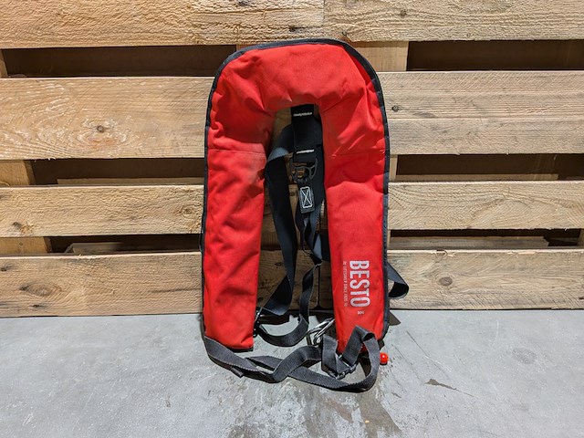 Ca. 13x automatisch reddingsvest, besto, 300n, navy, rood & geel - afbeelding 6 van  13