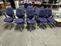 Ca. 13x bureaustoel rh, logic 300, blauw, met armleggers - afbeelding 10 van  12