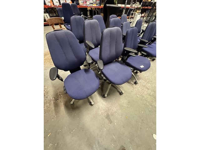 Ca. 13x bureaustoel rh, logic 300, blauw, met armleggers - afbeelding 11 van  12