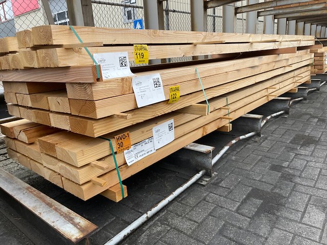 Ca. 13x douglas balken fijnbezaagd, 75x200mm, lengte 500cm - afbeelding 4 van  4