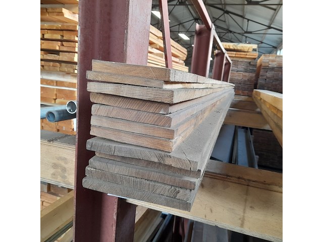 Ca. 13x eiken planken divers, lengte 400 cm - afbeelding 1 van  4