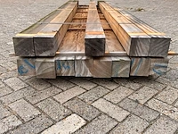 Ca. 13x mora hardhouten balken fijnbezaagd, 120x120mm, lengte 400cm - afbeelding 3 van  3